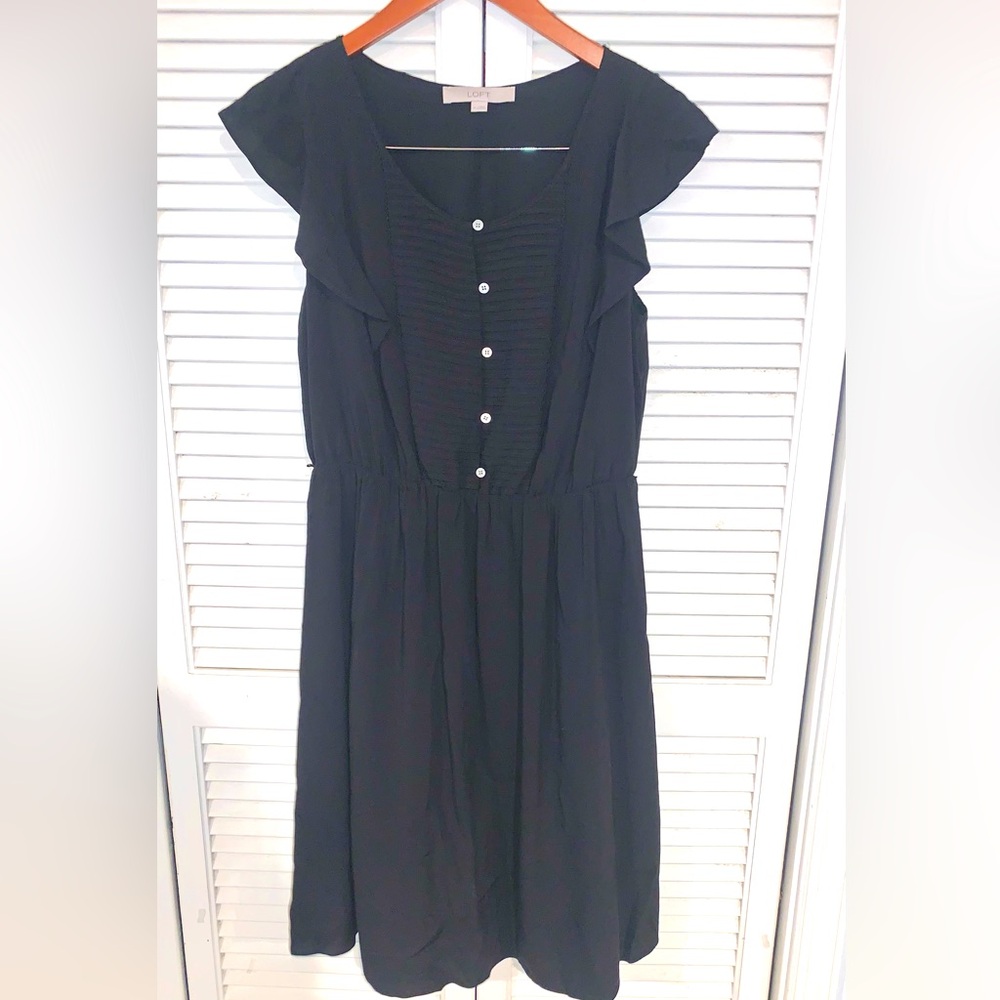 Ann Taylor Loft Black midi dress Woman’s Medium